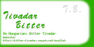 tivadar bitter business card